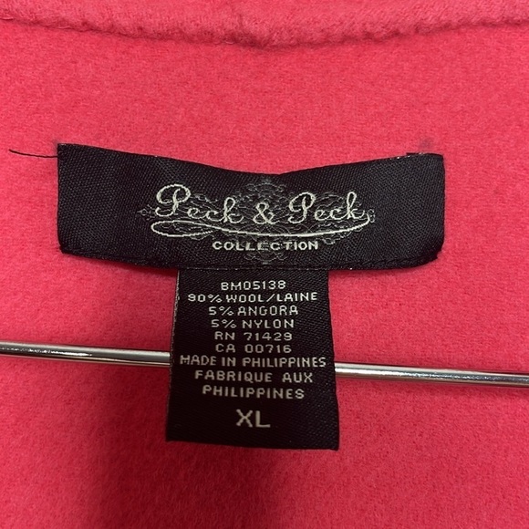 New Peck & Peck Pink Wool Angora Open Front Jacket Women Size XL - Picture 3 of 5